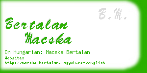 bertalan macska business card